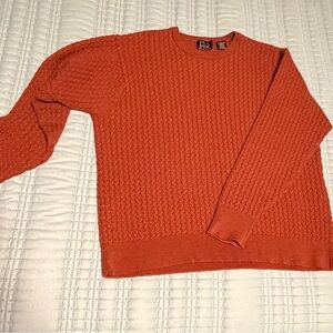 Jos. A. Bank Textured Orange Crewneck 100% Merino Wool Sweater